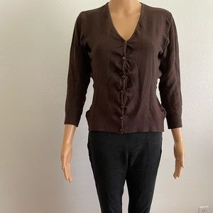Cosmos Basic Brown Cardigan